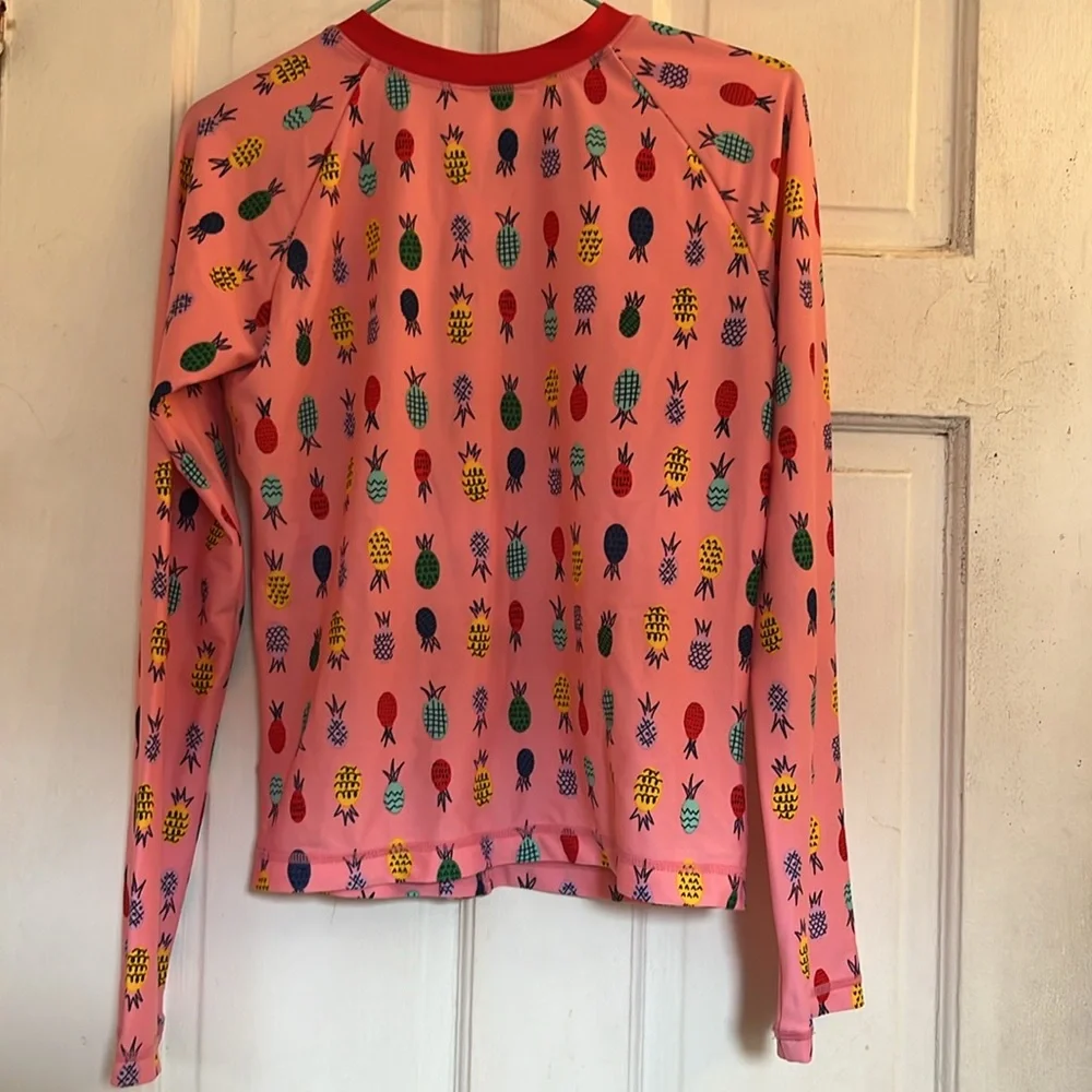 Hanna Andersson Pink Pineapple Zip Rashguard in size 160/14
